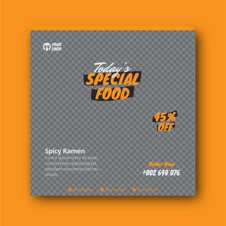 Food menu and restaurant social media banner templateのイラスト素材