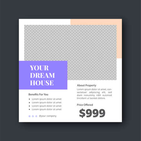 Real estate social media post and banner templateのイラスト素材