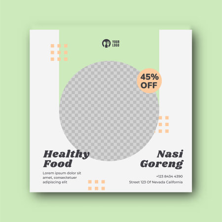 Food menu and restaurant social media banner templateのイラスト素材