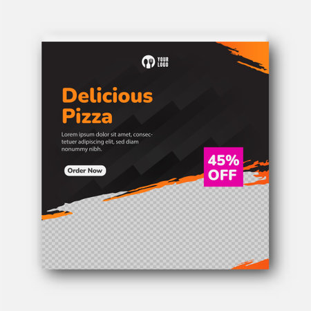 Food menu and restaurant social media banner templateのイラスト素材