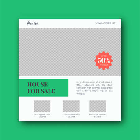 Real estate social media post and banner templateのイラスト素材