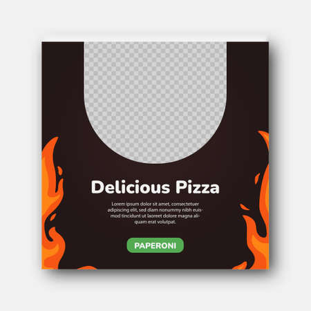 Food menu and restaurant social media banner templateのイラスト素材