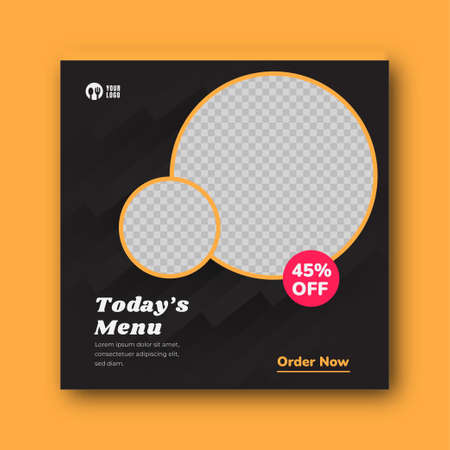 Food menu and restaurant social media banner templateのイラスト素材