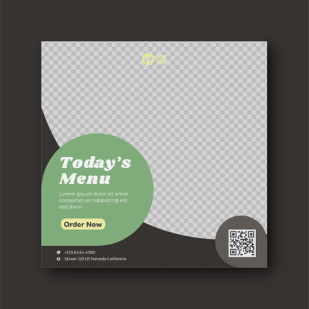 Food menu and restaurant social media banner templateのイラスト素材