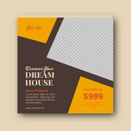 Real estate social media post and banner templateのイラスト素材