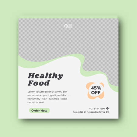 Food menu and restaurant social media banner templateのイラスト素材