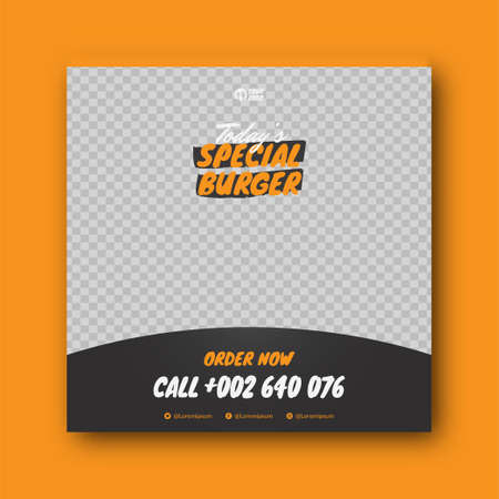 Food menu and restaurant social media banner templateのイラスト素材
