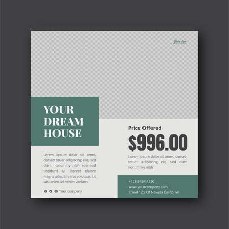 Real estate social media post and banner templateのイラスト素材