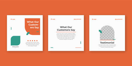 Customer feedback review or testimonial social media post templateのイラスト素材
