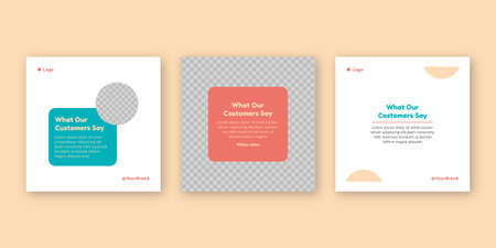 Customer feedback review or testimonial social media post templateのイラスト素材