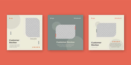 Customer feedback review or testimonial social media post templateのイラスト素材