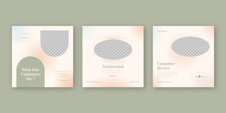 Customer feedback review or testimonial social media post templateのイラスト素材