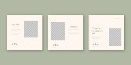 Customer feedback review or testimonial social media post templateのイラスト素材