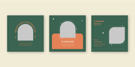 Customer feedback review or testimonial social media post templateのイラスト素材