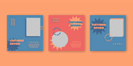 Customer feedback review or testimonial social media post templateのイラスト素材