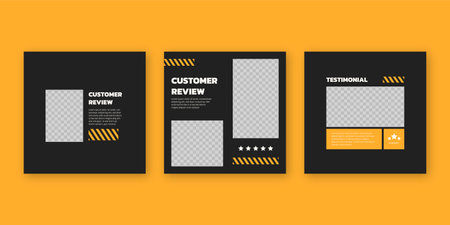 Customer feedback review or testimonial social media post templateのイラスト素材