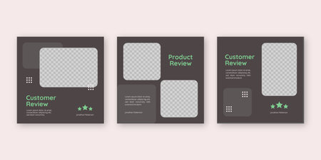 Customer feedback review or testimonial social media post templateのイラスト素材