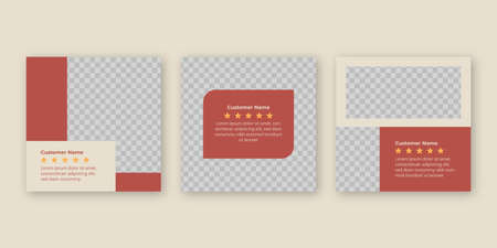 Customer feedback review or testimonial social media post templateのイラスト素材