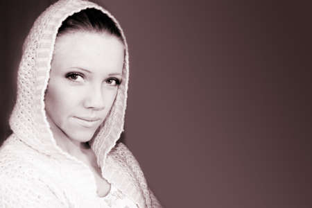 Portrait of Fresh and Beautiful blond womanの写真素材