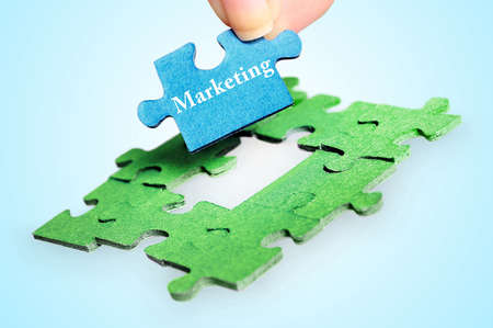 Puzzle with marketing word pieceの写真素材