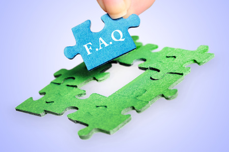 FAQ word on blue backgroundの写真素材