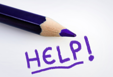 Help word on grey backgroundの写真素材