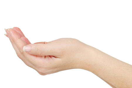 Isolated hand on white backgroundの写真素材