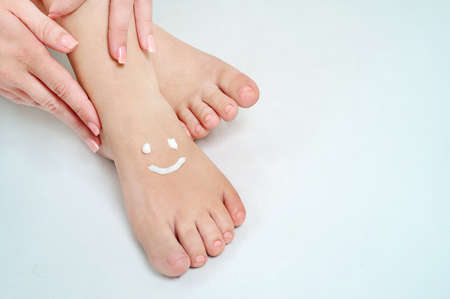 Smile shape on woman feet