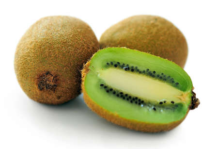 Isolated kiwi on white backgroundの写真素材