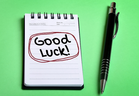 Good Luck word on notebook pageの写真素材
