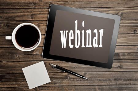 Webinar word on digital tabletの写真素材