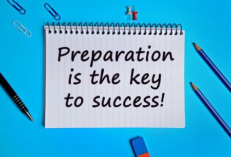 Motivational quote. Preparation is the key to successの写真素材