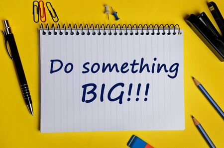 Inspirational quote. Do something big on notebookの写真素材