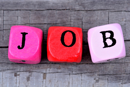 Job word on wooden tableの写真素材