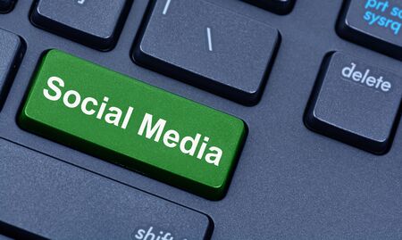 Social Media words on keyboard pcの写真素材