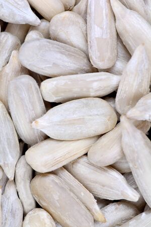 Vertical background of sunflower seeds closeup