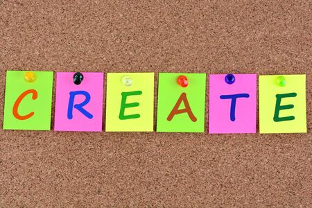 Create word on colorful notesの写真素材