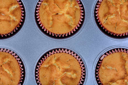 Background of many muffins close-upの写真素材