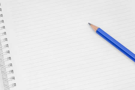 Close up of empty page notebook with penの写真素材