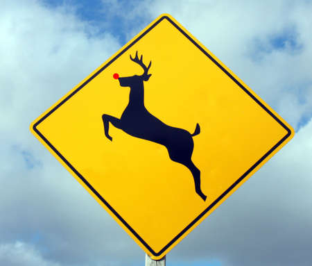 Reindeer crossing Dec 24 - 25thの写真素材