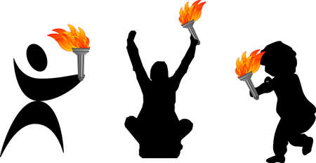 Proudly carrying the sports competition torch across the world from Greece to where ever the Winter, Summer or Special sports competitions may be...のイラスト素材