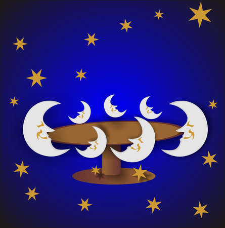 Metaphor of the Knights of the round table.. King Arthur in Camelot.. with stars forming the Big dipper in the upper sky..のイラスト素材