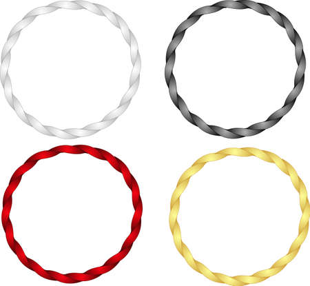 four colored rope rings, great for many uses...  scalable and editable..のイラスト素材