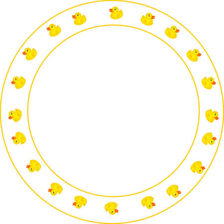 Ducky Design Border, round in design. For childrens frames, and memo's or for your text.のイラスト素材