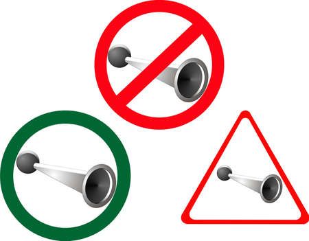 No horn blowing unless danger is present, also, Horn blowing allowed..のイラスト素材