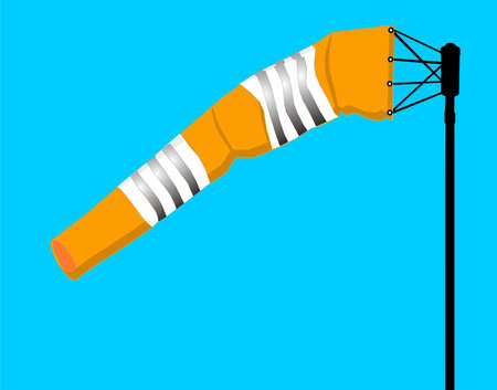 The windsock is blowing in the wind, showing wind direction currents..のイラスト素材