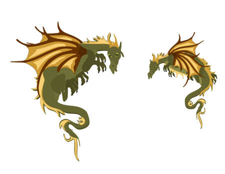Two mystical Dragons, hanging around..のイラスト素材