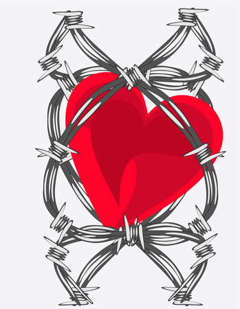 Heart entwined in barb wire.. love or sorrow...のイラスト素材