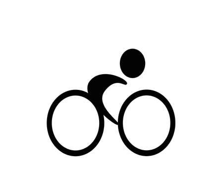 Pictogram of a cyclist in black and white... のイラスト素材