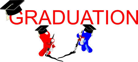 The quill pen or nib pen in the word Graduation, great for anyone graduating with an arts program, or just for fun     Congrat s on your success のイラスト素材